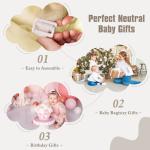 5-in-1 Plush Baby Play Gym, Activity Mat with Convertible Gym, Baby Gym 6 Sensory Toys, Play Center for Newborn to Toddler, Cream