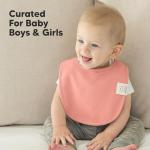 KeaBabies 8-Pack Organic Baby Bibs for Girls, Boys - Quilted Cotton Cloth Baby Drool Bibs for Drooling and Teething Toddler, Newborn, Infant, Soft & Super Absorbent (Muted Pastel)