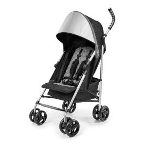 Summer Infant 3Dlite ST Convenience Stroller, Black & Gray - Lightweight Stroller with Steel Frame, Large Seat Area, Multi-Position Recline, Storage Basket - for Travel and More