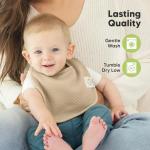 KeaBabies 8-Pack Organic Baby Bibs for Girls, Boys - Quilted Cotton Cloth Baby Drool Bibs for Drooling and Teething Toddler, Newborn, Infant, Soft & Super Absorbent (Muted Pastel)