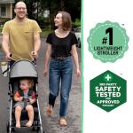 Summer Infant 3Dlite ST Convenience Stroller, Black & Gray - Lightweight Stroller with Steel Frame, Large Seat Area, Multi-Position Recline, Storage Basket - for Travel and More