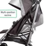Summer Infant 3Dlite ST Convenience Stroller, Black & Gray - Lightweight Stroller with Steel Frame, Large Seat Area, Multi-Position Recline, Storage Basket - for Travel and More