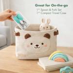 YIVEKO Baby Fork and Spoon Set with Carry Case Baby Training Utensils Self Feeding Toddler Silverware Silicone and Stainless Steel Kids and Toddler Utensil Set-Dinosaur