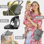 PZU Portable Diaper Changing Pad - Changing Pad Portable with Wipes Pocket, Waterproof Diaper Changing Mat, Portable Changing Pad for Baby, Newborn Gift（Grey）