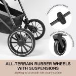 2-in-1 Baby Stroller with Bassinet Mode - Folding Infant Newborn Pram with Reversible Seat - for 0-36 Months Toddler Grey