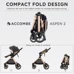 Accombe 2 in 1 Baby Stroller, Convertible Bassinet Pushchair for Infants and Newborns 0-36 Months