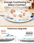 Beavtaens Baby Play Gym, Thickened and Non Slip Activity Mat, 5 Developmental Zones Tummy Time Mat with 5 Detachable Sensory Toys for Motor Skills, Baby Essentials Shower Gift Box(Bear)