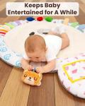 Beavtaens Baby Play Gym, Thickened and Non Slip Activity Mat, 5 Developmental Zones Tummy Time Mat with 5 Detachable Sensory Toys for Motor Skills, Baby Essentials Shower Gift Box(Bear)