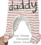 AOMOMO Unisex- Baby Clothes Twins Bodysuits I Love Daddy Mummy Romper Set, Newborn Cotton Footed Pajamas (White, Newborn)