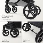 Mompush Wiz 2 in 1 Baby Stroller with Infant Pramette Mode, One Hand Fold Convertible Newborn to Toddler Stroller with Reversible Seat and Large UPF 50+ Canopy