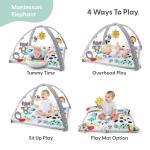 The Peanutshell Unisex Baby Play Gym & 7-in-1 Play Mat - Playmat Baby Toys 0-6, 6-12 Months Tummy Time Mat with Hanging Toys, Soft Padded for Newborns, Infants - Montessori Elephant