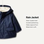 Amazon Essentials Baby Boys' Water-Repellent Rain Jacket with Quilted Lining, Navy, 24 Months