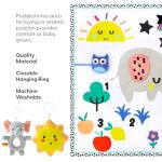 The Peanutshell Unisex Baby Play Gym & 7-in-1 Play Mat - Playmat Baby Toys 0-6, 6-12 Months Tummy Time Mat with Hanging Toys, Soft Padded for Newborns, Infants - Montessori Elephant