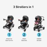 Graco Modes Nest Travel System, 3-in1 Modular Carseat Stroller Combo, Adjustable Slide2Me Infant Car Seat Carrier to Toddler Stroller, Includes the SnugRide DLX Infant Car Seat, Norah