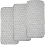 BlueSnail Quilted Thicker Waterproof Changing Pad Liners 3 Count(Gray 13” x 27”)