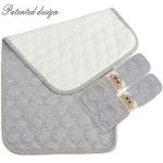 BlueSnail Quilted Thicker Waterproof Changing Pad Liners 3 Count(Gray 13” x 27”)