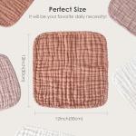 Sunny zzzZZ Baby Muslin Washcloths -100% Cotton Muslin Soft Absorbent Large Baby Bath Wash Cloths for Newborns Kids Girls and Boys -12 Pack, 12x12 Inches - White+Light Bean Paste Series