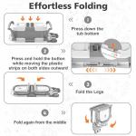 MoreFeel Collapsible Baby Bathtub for Newborn with Thermometer & 1 Hooded Towel & 1 Soft Floating Cushion,Portable Travel Bathtub with Drain Hole, Durable Foldable Baby Tubs for Infants to Toddler