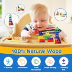 6-in-1 Baby Toys 6 to 12 Months, Montessori Toys for Babies 6-12-18 Months, Infant Teething Toy Stacking Blocks Rings Sensory Bin, Sorting Sensory Educational Learning Gift for Toddlers Aged 1-3