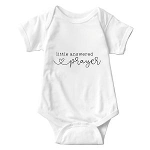 listery Little Answered Prayer Bodysuit Infant Reveal Ideas Bodysuit Girl And Boy Bodysuit Pregnancy Baby Announcement Short 3M