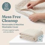 Contoured Baby Changing Pad – Waterproof & Breathable Diaper Changing Pad | Removable Washable Cover, Non-Slip Base & Safety Strap | Standard Size for Dresser & Changing Table Pads