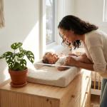 Contoured Baby Changing Pad – Waterproof & Breathable Diaper Changing Pad | Removable Washable Cover, Non-Slip Base & Safety Strap | Standard Size for Dresser & Changing Table Pads