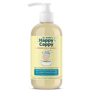 Happy Cappy Baby Shampoo and Body Wash - Shampoo & Body Wash for Eczema-Prone Skin, For Infants, Toddlers, & Kids, Reduces Itching and Redness, Dermatologist Tested, Fragrance Free - 8 fl oz