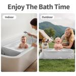 Bella’s Friends Baby Collapsible Bathtub, Travel Bath Tub for Baby, Foldable and Portable, Easy Storage, Non-Slip Base, Reinforced Structure, Lightweight, Essentials for 6M-3Y Infant Toddler, Gray