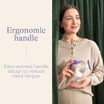 Lansinoh Manual Breast Pump, Hand Pump with Comfortable Flange, Includes 5oz Baby Bottle with Slow Flow Nipple, Breastfeeding Essentials