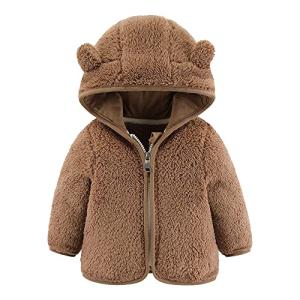 Gajaous Infant Baby Boys Girls Cartoon Fleece Jacket Hooded Coat with Ears Warm Zipper Up Outwear