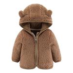 Gajaous Infant Baby Boys Girls Cartoon Fleece Jacket Hooded Coat with Ears Warm Zipper Up Outwear