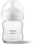 Philips Avent Natural Glass Baby Bottle with Natural Response Nipple (Slow Flow, Flow 2), 4oz, SCY910/01