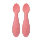 Nuby Silicone Mini Spoons - (2-Pack) Baby-Led Weaning Spoons for Babies - 4+ Months - Pink
