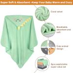 CandyHome 12 PCS Baby Bath Towels Set for Infants Toddlers, 4 PCS Animal Hooded Baby Towels & 8 PCS Washcloths Set, Ultra Absorbent Cute Soft Newborn Bath Essentials Gifts for Boys & Girls