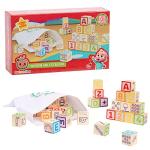 CoComelon 51-piece Classic ABC Wooden Block Set, Preschool Building Toys, Learning and Education