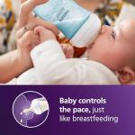 Philips Avent Natural Baby Bottles with Natural Response Nipples (Medium Flow, Flow 3), 9oz, Blue, 4-Pack, SCY903/24