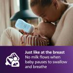 Philips Avent Natural Baby Bottles with Natural Response Nipples (Medium Flow, Flow 3), 9oz, Blue, 4-Pack, SCY903/24