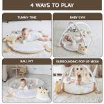 Aila+Aiden 6-in-1 XL Play Mat & Play Gym, Baby Gym, Baby Activity Gym, Sensory Exploration and Motor Skill Development Toys (Sand)