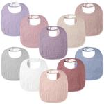 100% Cotton Muslin Baby Bibs 10-Pack Baby Drool Bibs for Unisex Baby Toddlers Infant Newborns Drooling and Teething(Rosebud)