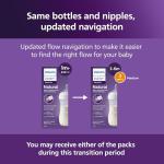Philips Avent Natural Baby Bottles with Natural Response Nipples (Medium Flow, Flow 3), 9oz, Blue, 4-Pack, SCY903/24