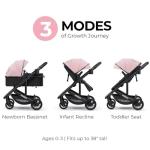 newyoo Infant Strollers with Bassinet Mode, Nestro 516M, Convertible/Reversible Seat & Cup Holder, Coches para Bebes, 2 in 1 Rear-Facing Pram from Newborn to Toddler, Pink