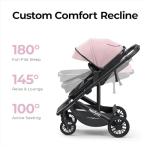 newyoo Infant Strollers with Bassinet Mode, Nestro 516M, Convertible/Reversible Seat & Cup Holder, Coches para Bebes, 2 in 1 Rear-Facing Pram from Newborn to Toddler, Pink