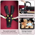 PEARLOVE 2 in 1 Convertible Baby Stroller Newborn Foldable Pushchair with Adjustable Canopy Folding High Landscape Infant Carriage, Anti-Shock Toddler Pushchair