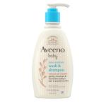 Aveeno Baby Daily Moisture Gentle Body Wash & Shampoo with Oat Extract, 2-in-1 Baby Bath Wash & Hair Shampoo, Tear- & Paraben-Free for Hair & Sensitive Skin, Lightly Scented, 12 fl. oz