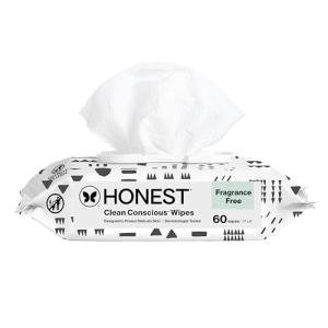 The Honest Company Hypoallergenic Multi-Use Baby Wipes for Sensitive Baby Skin, Pattern Play, 60 Count