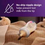 Philips Avent PPSU Natural Baby Bottles with Medium Flow Nipples (Flow 3), 9oz, with Decoration, 2-Pack, SCY943/02