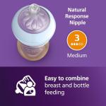 Philips Avent PPSU Natural Baby Bottles with Medium Flow Nipples (Flow 3), 9oz, with Decoration, 2-Pack, SCY943/02