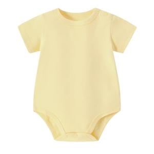 AMIYAN Baby Short Sleeve Bodysuit Infant Cotton One-Piece Unisex Newborn Romper Yellow 85 12-18M