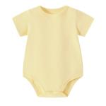 AMIYAN Baby Short Sleeve Bodysuit Infant Cotton One-Piece Unisex Newborn Romper Yellow 85 12-18M