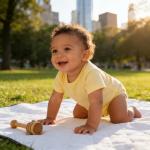 AMIYAN Baby Short Sleeve Bodysuit Infant Cotton One-Piece Unisex Newborn Romper Yellow 85 12-18M